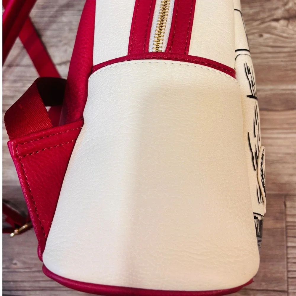 Disney Parks Loungefly Pirates of  Caribbean Jail Scene Mini Backpack Red White
